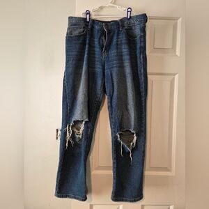 Women's Blue Distressed Jeans